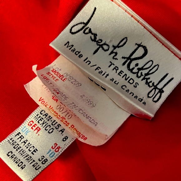 Vintage Joseph Ribkoff  Lipstick Red Crinkle Top/ Jacket  W Full Zip US 8 - Picture 7 of 7